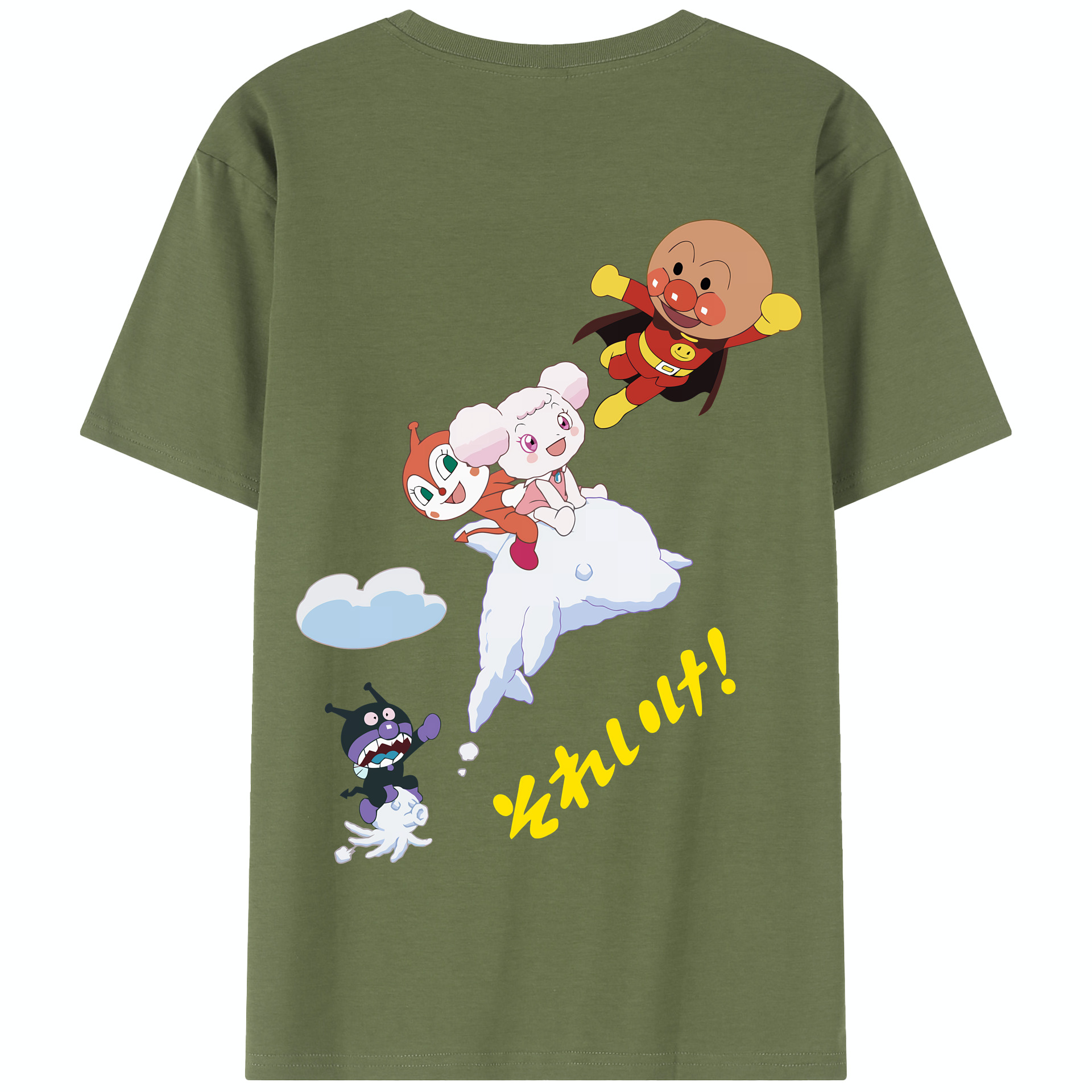 （画像用） アンパンマン Anpanman 綿100％半袖Tシャツ（背面プリント）